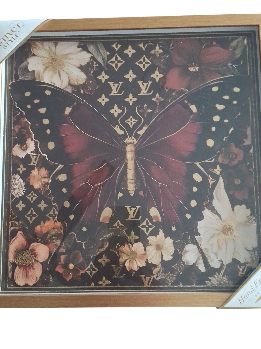 Louis Vuitton Burgundy and Gold Butterfly Monogram Print